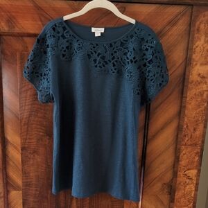 Sundance Teal Lace Top Tshirt